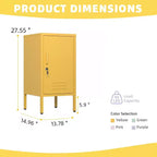 Metal Locker End Table with 2 Adjustable Shelves and Anti-Tip Design