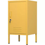 Metal Locker End Table with 2 Adjustable Shelves and Anti-Tip Design