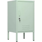Metal Locker End Table with 2 Adjustable Shelves and Anti-Tip Design