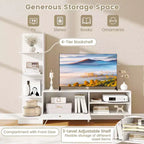 TV Stand with Bookshelf and Storage Cabinet for TVs up to 50 Inches