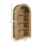 4-Tier Tall Arched Bookshelf with Open Storage and Display Shelves