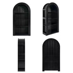 4-Tier Tall Arched Bookshelf with Open Storage and Display Shelves