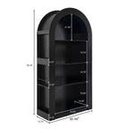 4-Tier Tall Arched Bookshelf with Open Storage and Display Shelves