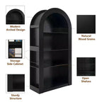 4-Tier Tall Arched Bookshelf with Open Storage and Display Shelves