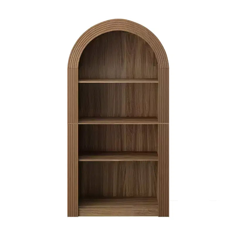 4-Tier Tall Arched Bookshelf with Open Storage and Display Shelves
