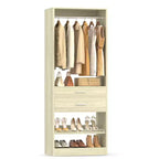 25-In Freestanding Closet Organizer with Wood Drawers and Shoe Rack