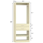 25-In Freestanding Closet Organizer with Wood Drawers and Shoe Rack