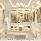 25-In Freestanding Closet Organizer with Wood Drawers and Shoe Rack