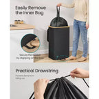 26 Gallon Recycling Bin with Lid, Inner Bag and Collection Hole, Foldable Kitchen Bin for Metal Plastic Paper Glass