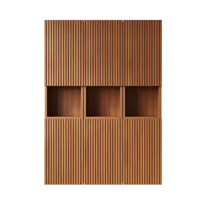 41-Inch Wall-Mounted Bathroom Cabinet Set, 6-Piece Modular Storage with Woodgrain Finish