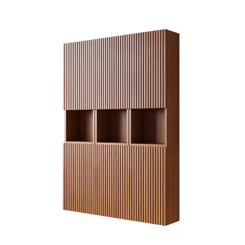 41-Inch Wall-Mounted Bathroom Cabinet Set, 6-Piece Modular Storage with Woodgrain Finish
