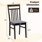 Upholstered Dining Chair Set of 2, Armless with Slanted Backrest