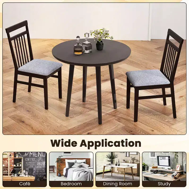 Upholstered Dining Chair Set of 2, Armless with Slanted Backrest