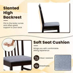 Upholstered Dining Chair Set of 2, Armless with Slanted Backrest