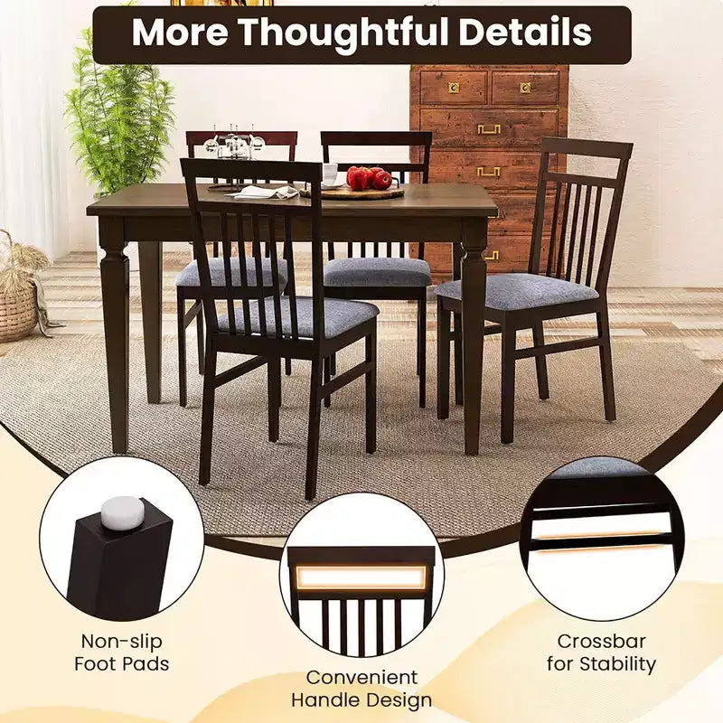 Upholstered Dining Chair Set of 2, Armless with Slanted Backrest