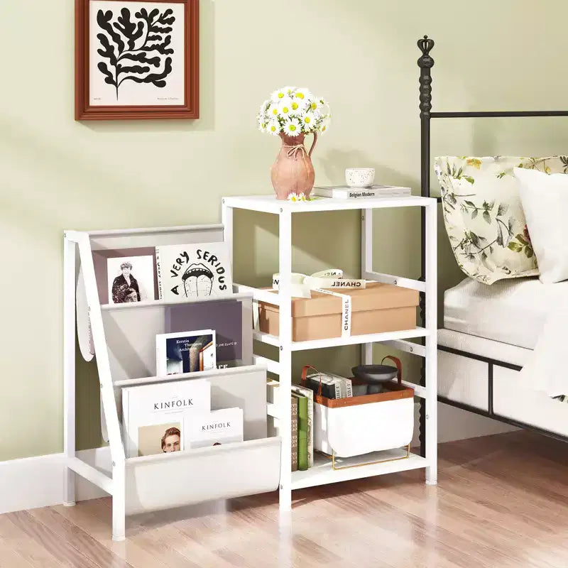 Record Player Stand with Vinyl Storage and 3 Shelves