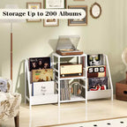 Record Player Stand with Vinyl Storage and 3 Shelves