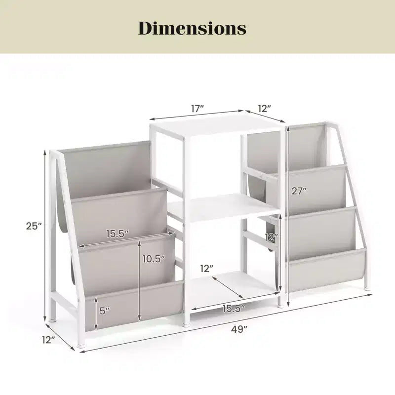 Record Player Stand with Vinyl Storage and 3 Shelves