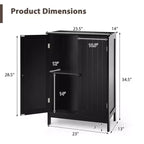 Bathroom Floor Storage Cabinet with Double Door – Black