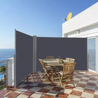 63" H Patio Retractable Double Folding Side Awning Screen Divider