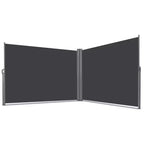 63" H Patio Retractable Double Folding Side Awning Screen Divider