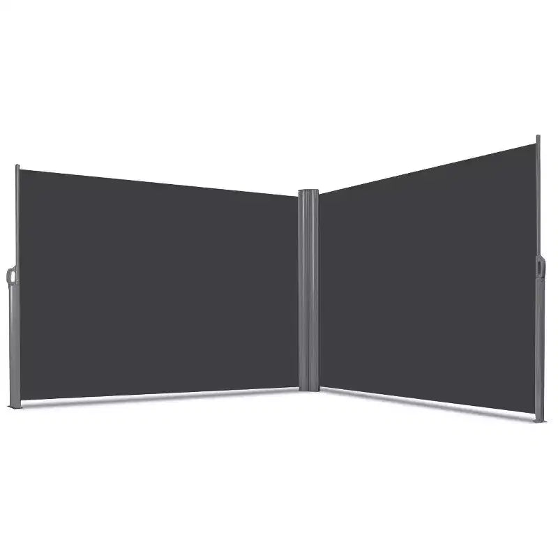 63" H Patio Retractable Double Folding Side Awning Screen Divider