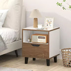 2-Piece Nightstand Set with Drawer and Open Shelf