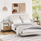 2-Piece Nightstand Set with Drawer and Open Shelf
