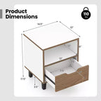 2-Piece Nightstand Set with Drawer and Open Shelf