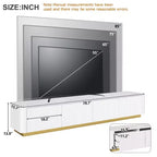 Fluted TV Stand for 85-Inch TVs with 4 Drawers and Gold Base