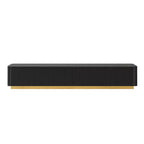 Fluted TV Stand for 85-Inch TVs with 4 Drawers and Gold Base