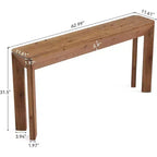 63-Inch Solid Wood Console Table with Splayed Legs