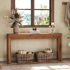 63-Inch Solid Wood Console Table with Splayed Legs