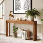 63-Inch Solid Wood Console Table with Splayed Legs