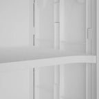 2/3-Tier Tall Narrow Storage Cabinet with Glass Doors, White