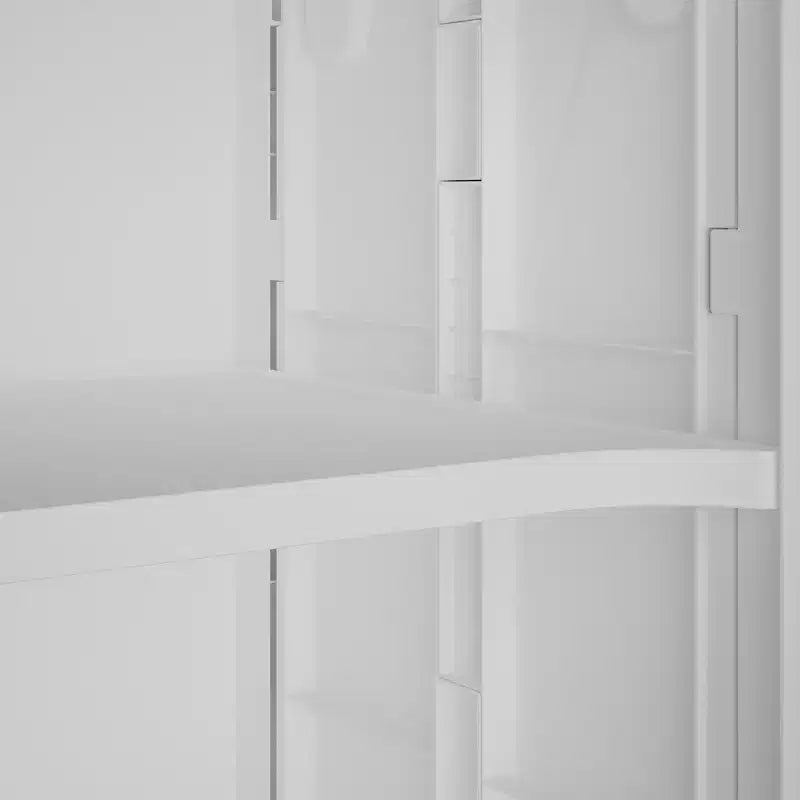2/3-Tier Tall Narrow Storage Cabinet with Glass Doors, White
