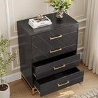 4-Drawer Dresser with Metal Legs and Gold Handles