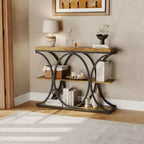 39-Inch 3-Tier Console Table with Metal Frame