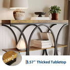39-Inch 3-Tier Console Table with Metal Frame