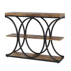 39-Inch 3-Tier Console Table with Metal Frame