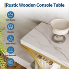 39-Inch 3-Tier Console Table with Metal Frame