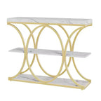 39-Inch 3-Tier Console Table with Metal Frame