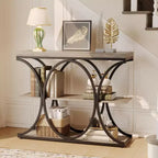 39-Inch 3-Tier Console Table with Metal Frame