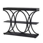 39-Inch 3-Tier Console Table with Metal Frame