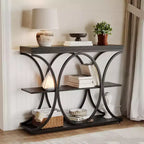 39-Inch 3-Tier Console Table with Metal Frame