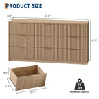 9-Drawer Fluted Dresser with Metal Handles
