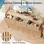 9-Drawer Fluted Dresser with Metal Handles