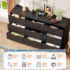 9-Drawer Fluted Dresser with Metal Handles