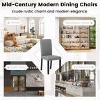 Dining Chair Set of 2, Mid-Century Modern Upholstered Parson Chairs