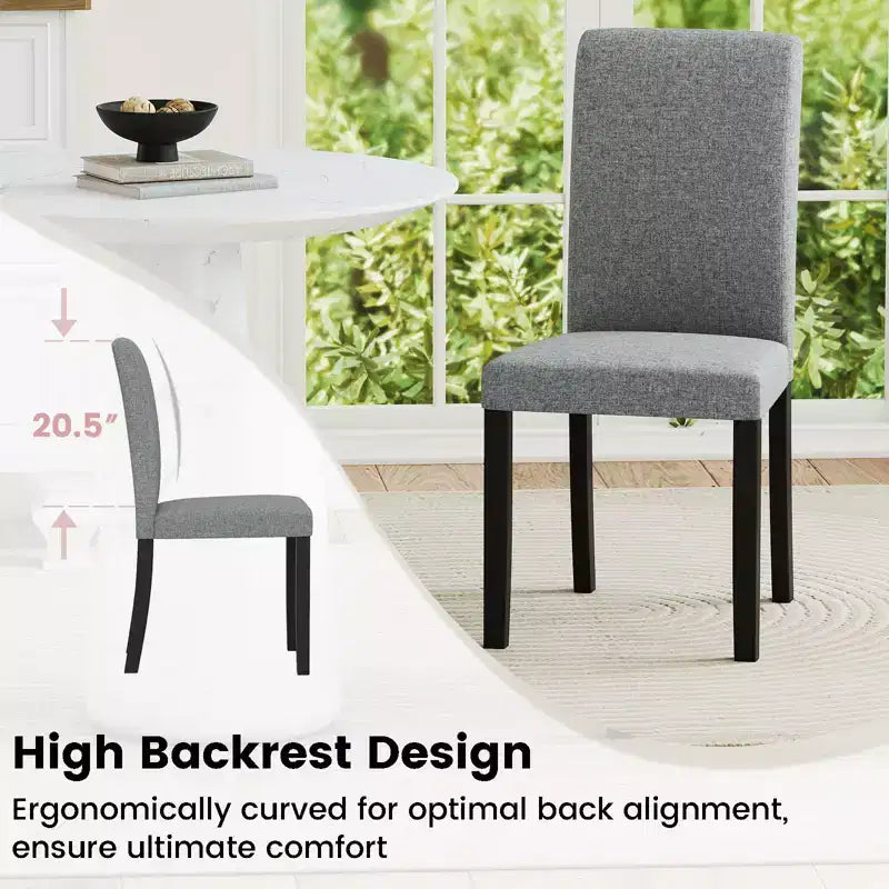 Dining Chair Set of 2, Mid-Century Modern Upholstered Parson Chairs